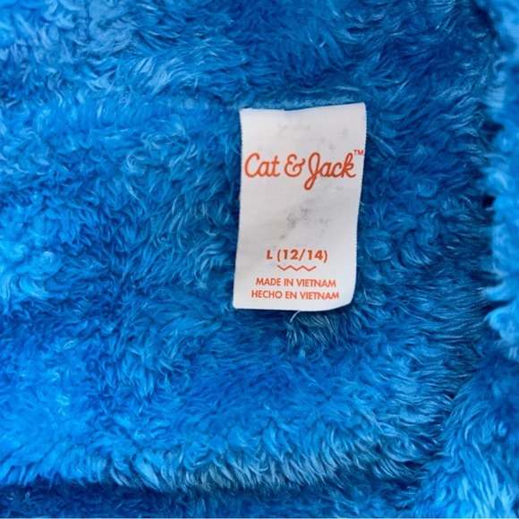 Cat & Jack Boys size 12/14 Blue & Orange Hooded Puffer Jacket - Picture 2 of 4